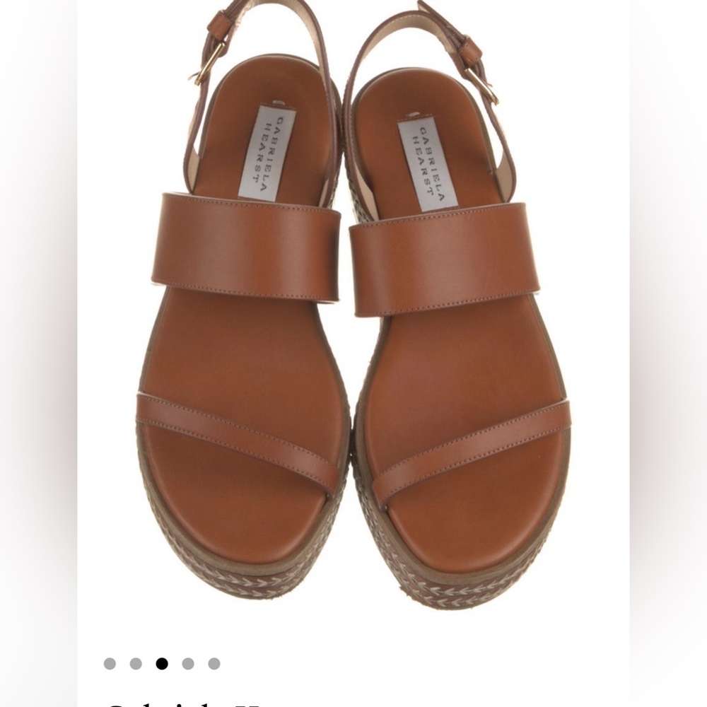 Gabriela Hearst Brown Minimalist Leather Sandals worn a few times sz 8